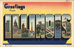 Greetings from Illinois Postcard Postcard Postcard
