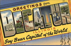 Greeting from Decatur Illinois Postcard Postcard Postcard