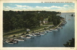 Yachts on Rocky River Ohio Postcard Postcard Postcard