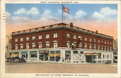 View Of Hotel Marinette Wi Postcard