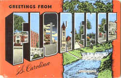 Greetings From Florence South Carolina Postcard Postcard