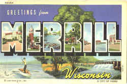 Greetings From Merrill Postcard