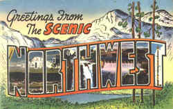 Greetings From The Scenic Northwest Large Letter Postcard Postcard
