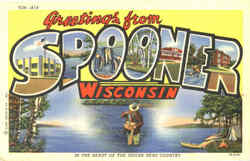Greetings From Spooner Wisconsin Postcard Postcard