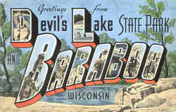 Greetings From Devils Lake, State Park Baraboo, WI Postcard Postcard