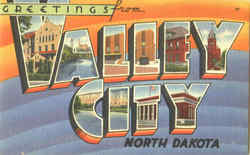 Greetings From Valley City Postcard