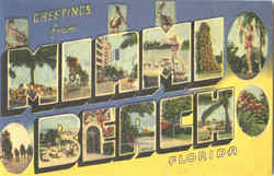 Greetings From Miami Beach Postcard