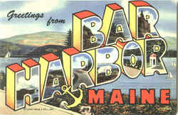 Greetings From Bar Harbor Maine Postcard Postcard