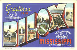 Greetings From Biloxi Mississippi Postcard Postcard