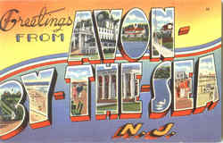 Greetings From Avon By The Sea Postcard
