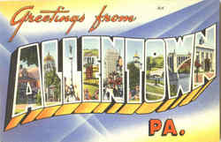 Greetings From Allentown Pennsylvania Postcard Postcard