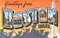 Greetings From Boston Postcard