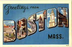 Greetings From Boston Postcard