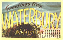 Greetings From Waterbury Postcard
