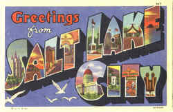 Greetings From Salt Lake City Utah Postcard Postcard