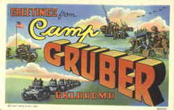 Greetings From Camp Gruber Oklahoma Postcard Postcard