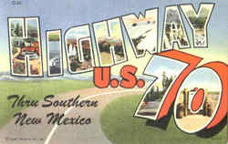 Highway U. S. 70 New Mexico Postcard Postcard