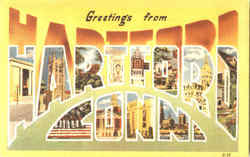 Greetings From Hartford Postcard