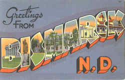 Greetings From Bismarck Postcard