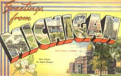 Greetings From Michigan Postcard