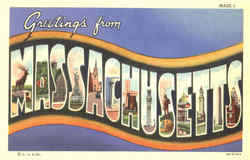 Greetings From Massachusetts Postcard