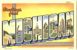 Greetings From Michigan Postcard
