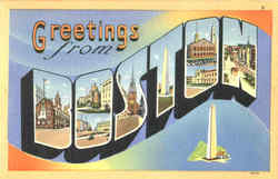 Greetings From Boston Postcard