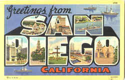Greetings From San Diego Postcard
