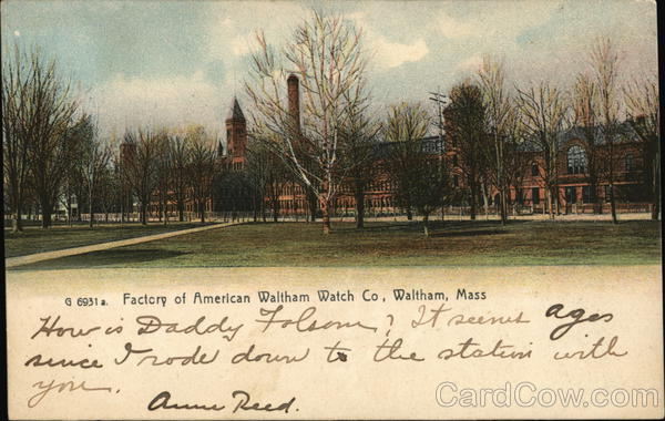 Factory of American Waltham Watch Company Massachusetts