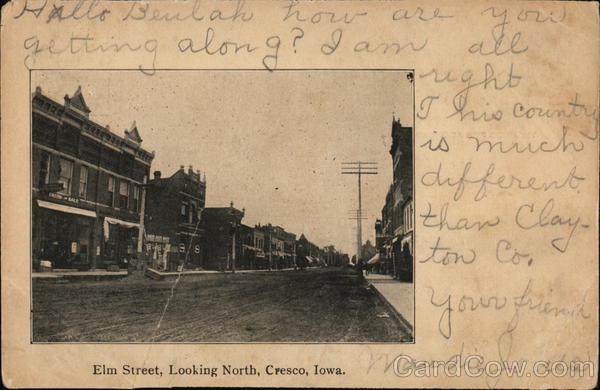 Elm Street, Looking North Cresco Iowa