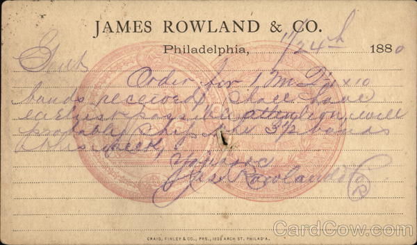 James Rowland & Co. Philadelphia Pennsylvania