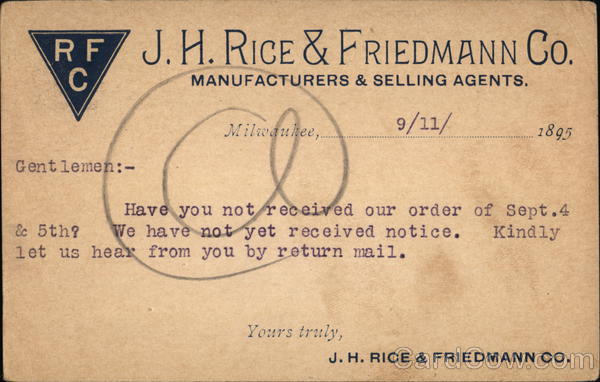 J.H. Rice & Friedmann Co. Milwaukee Wisconsin