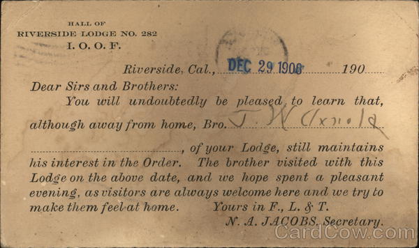 Visitation to Lodge Notice Riverside California