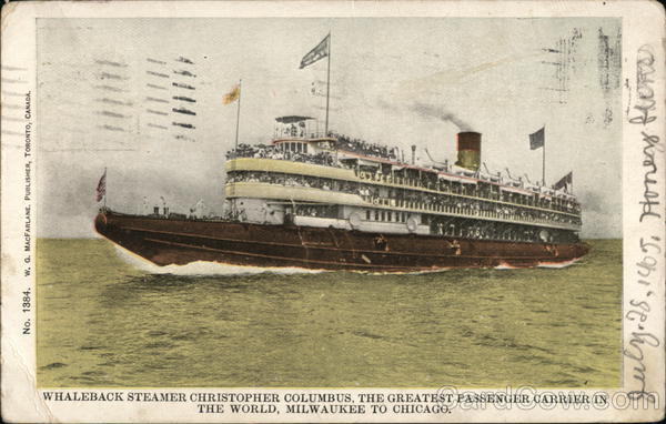 Whaleback Steamer Christopher Columbus Steamers