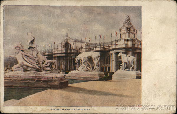Statuary in front of Grand Basin 1904 St. Louis Worlds Fair