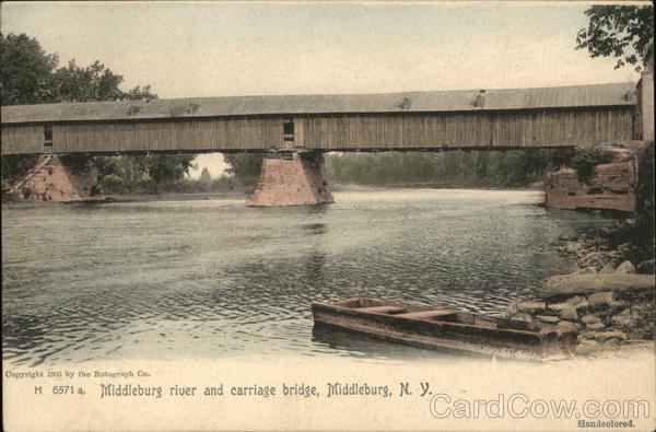 Middleburg River and Carriage Bridge New York
