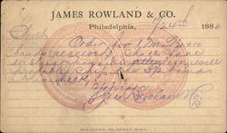James Rowland & Co. Postcard