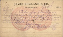 James Rowland & Co. Philadelphia, PA Postcard Postcard Postcard