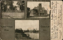 Greetings from Carlyle Ill. Postcard