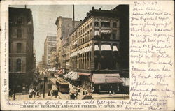 Corner of Broadway and Olive Streets St. Louis, MO Postcard Postcard Postcard