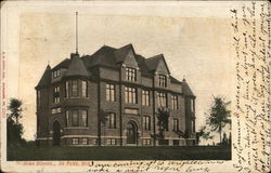 High School Building Postcard