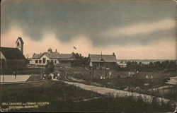 Ball Grounds and Tennis Courts, Squirrel Isiland Southport, ME Postcard Postcard 
