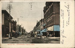 Bridge Street, Chippewa Falls, Wis. Postcard