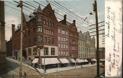 Kenmore Block Showing YMCA Building and New Kenmore Hotel Albany, NY Postcard Postcard Postcard