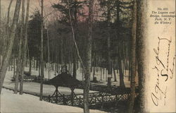 The Lagoon and Bridge in Winter Sacandaga Park, NY Postcard Postcard Postcard