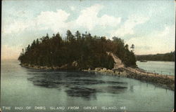 The End of Orrs Island, From Great Island, Maine Postcard