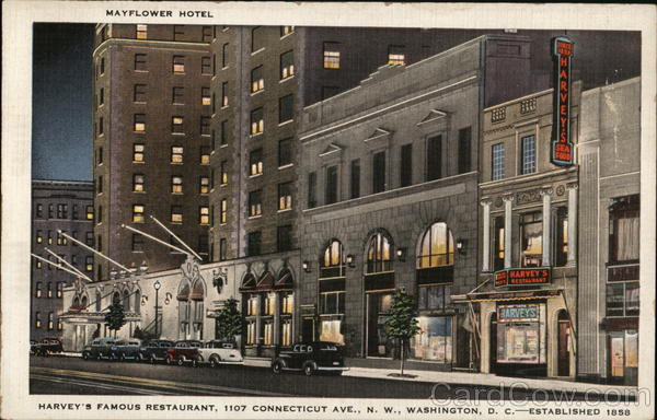 Mayflower Hotel Harvey's Famous Restaurant Washington District of Columbia