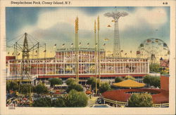 View of Steeplechase Park Coney Island, NY Postcard Postcard Postcard