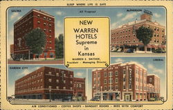 New Warren Hotels Supreme Salina, KS Postcard Postcard Postcard