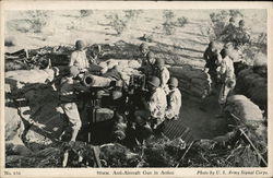 90mm. Anti-Aircraft Gun in Action Postcard